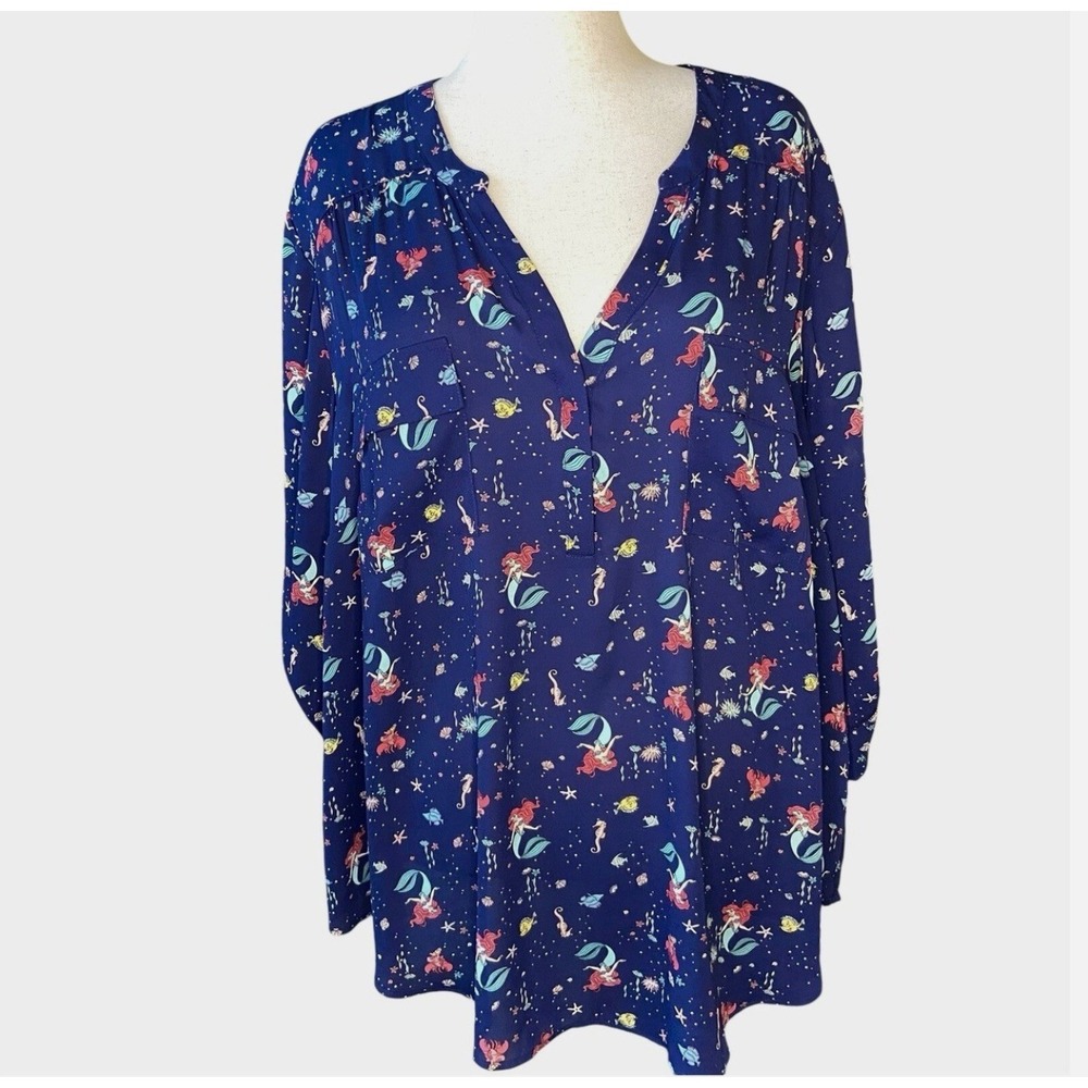Torrid Disney Princess Little Mermaid Ariel Flounder Blouse Plus Size 4 (4X US)